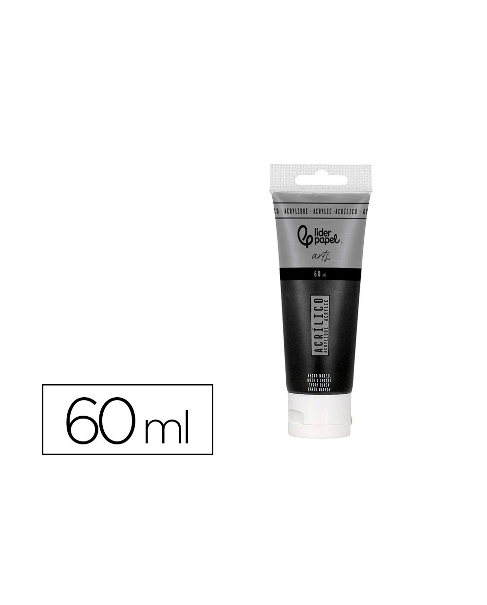 Pintura acrilica liderpapel tubo de plastico de 60 ml color negro marfil