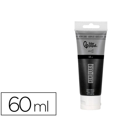 Pintura acrilica liderpapel tubo de plastico de 60 ml color negro marfil