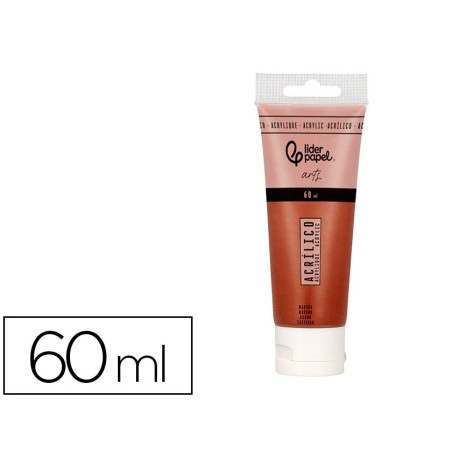 Pintura acrilica liderpapel tubo de plastico de 60 ml color marron