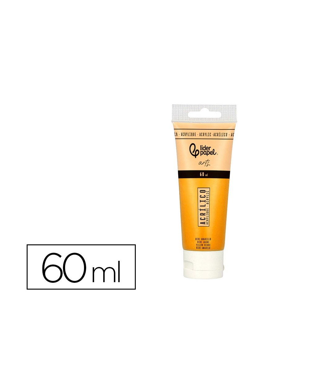 Pintura acrilica liderpapel tubo de plastico de 60 ml color ocre amarillo