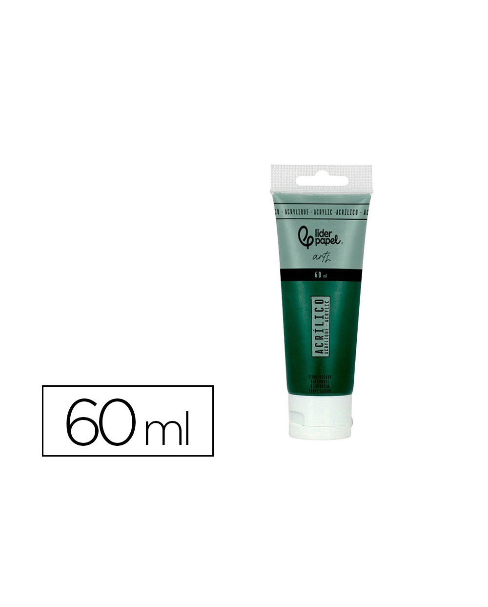 Pintura acrilica liderpapel tubo de plastico de 60 ml color verde oliva