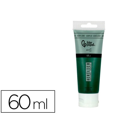 Pintura acrilica liderpapel tubo de plastico de 60 ml color verde oliva
