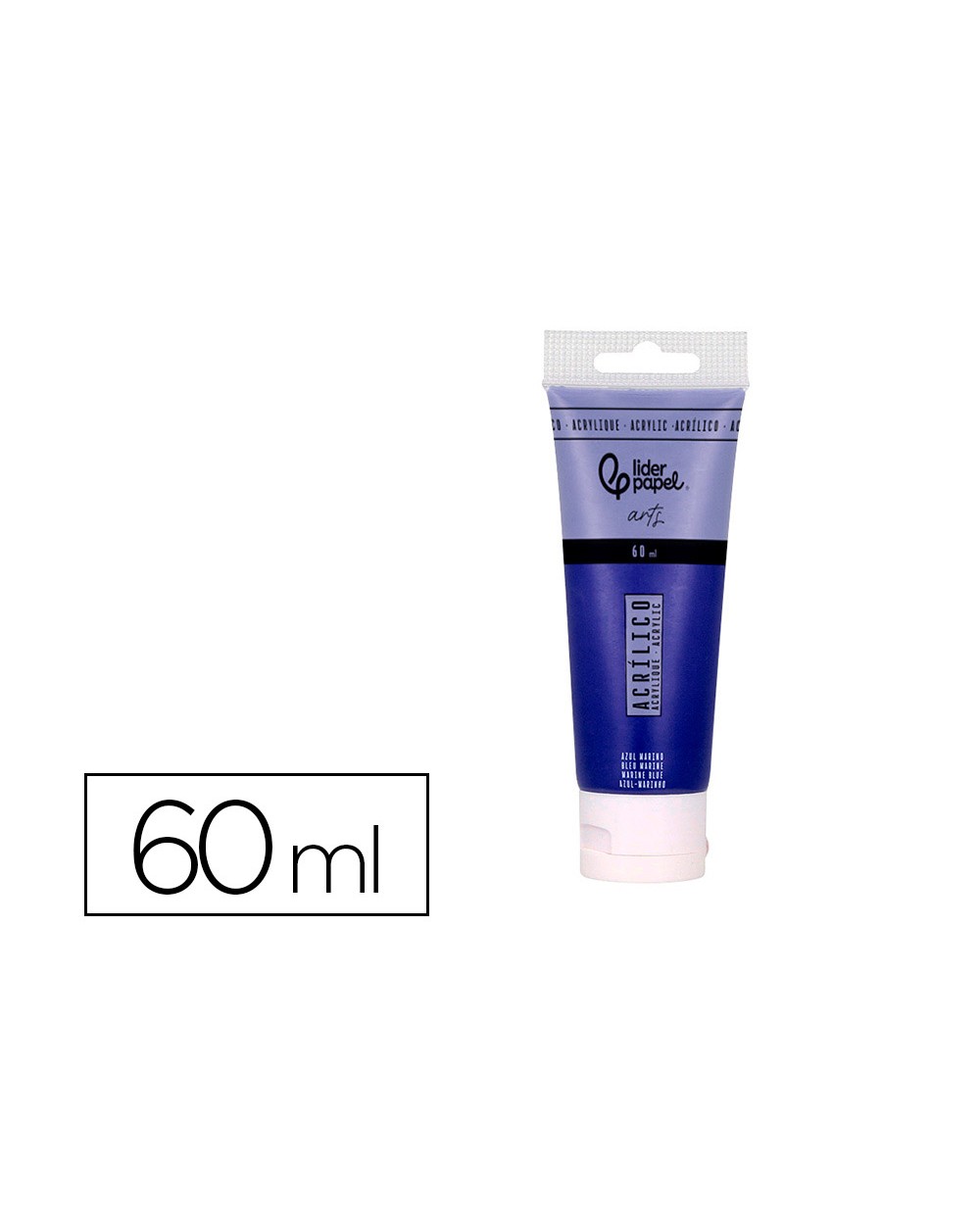 Pintura acrilica liderpapel tubo de plastico de 60 ml color azul marino