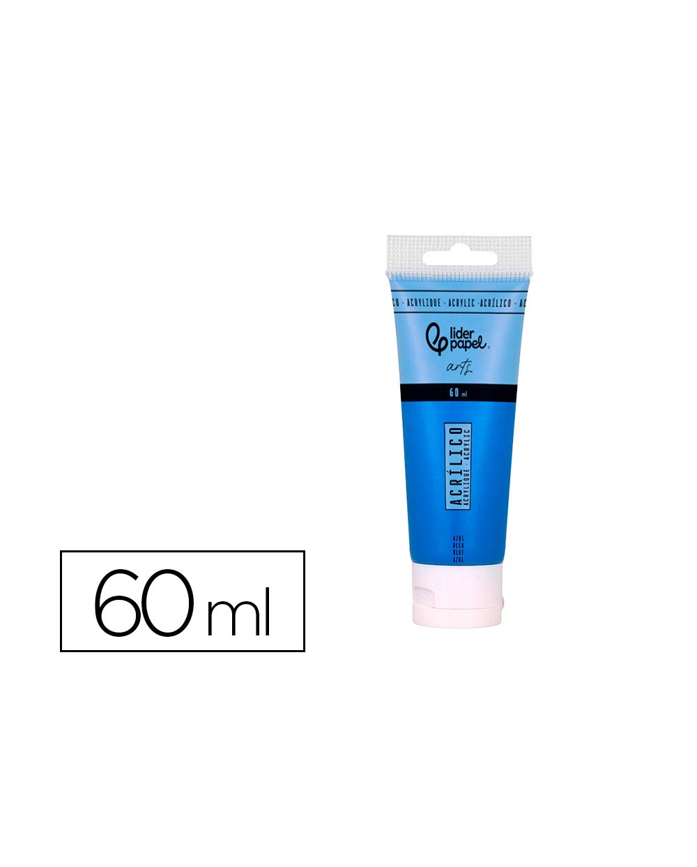 Pintura acrilica liderpapel tubo de plastico de 60 ml color azul