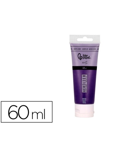 Pintura acrilica liderpapel tubo de plastico de 60 ml color purpura