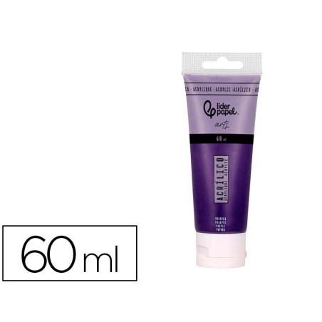 Pintura acrilica liderpapel tubo de plastico de 60 ml color purpura