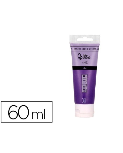 Pintura acrilica liderpapel tubo de plastico de 60 ml color violeta