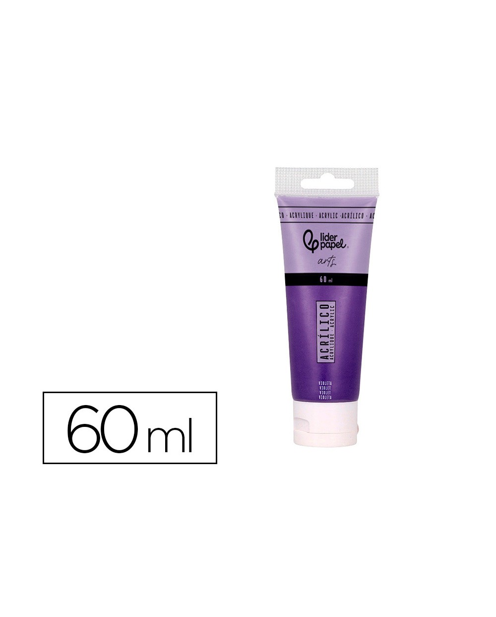 Pintura acrilica liderpapel tubo de plastico de 60 ml color violeta