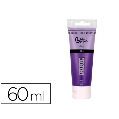 Pintura acrilica liderpapel tubo de plastico de 60 ml color violeta