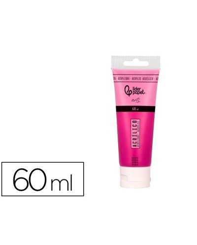 Pintura acrilica liderpapel tubo de plastico de 60 ml color magenta