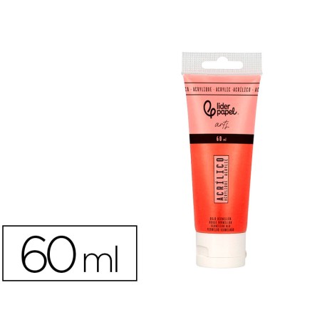 Pintura acrilica liderpapel tubo de plastico de 60 ml color rojo bermellon