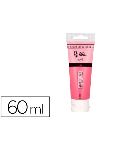Pintura acrilica liderpapel tubo de plastico de 60 ml color rosa