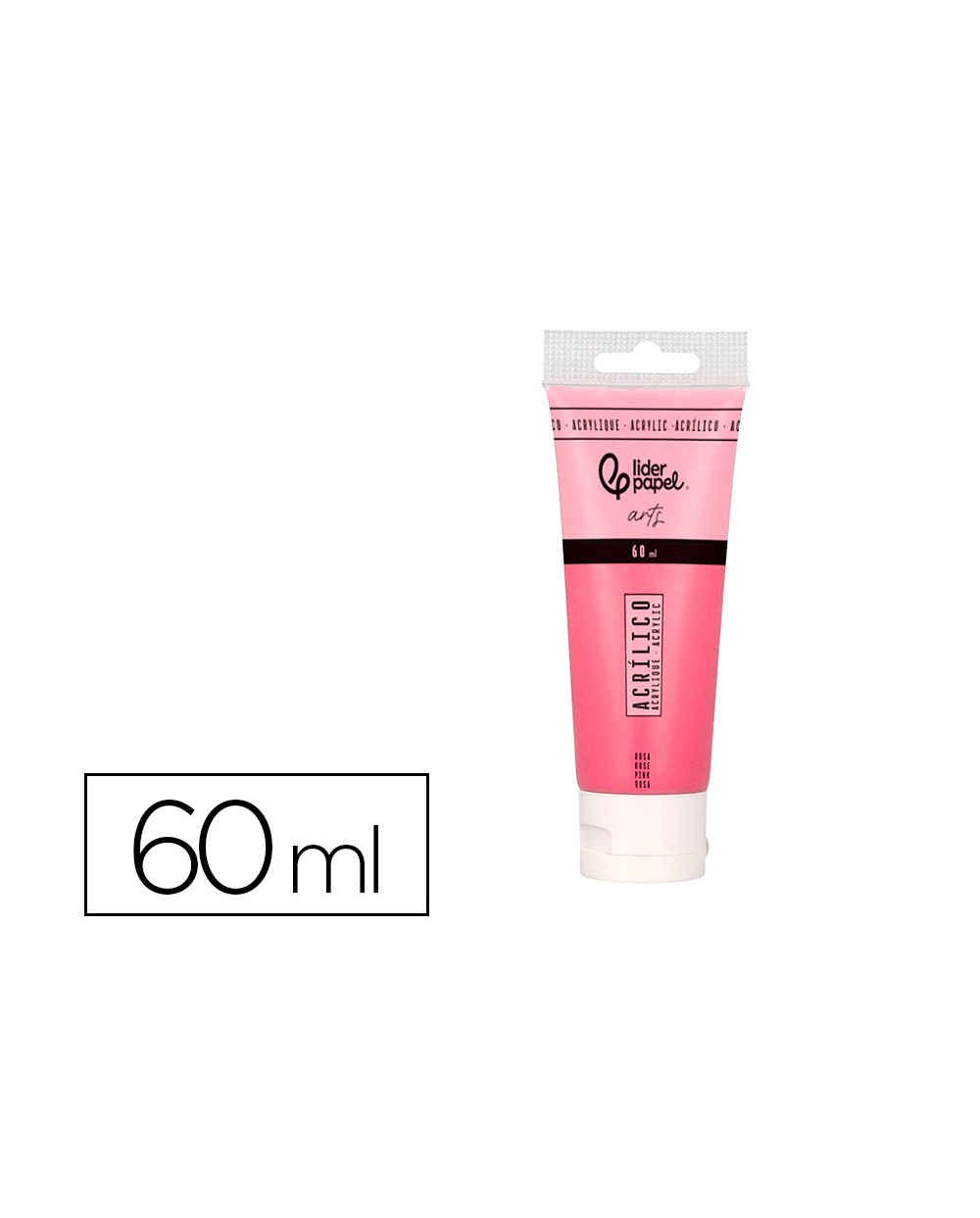 Pintura acrilica liderpapel tubo de plastico de 60 ml color rosa