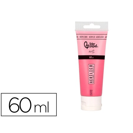 Pintura acrilica liderpapel tubo de plastico de 60 ml color rosa