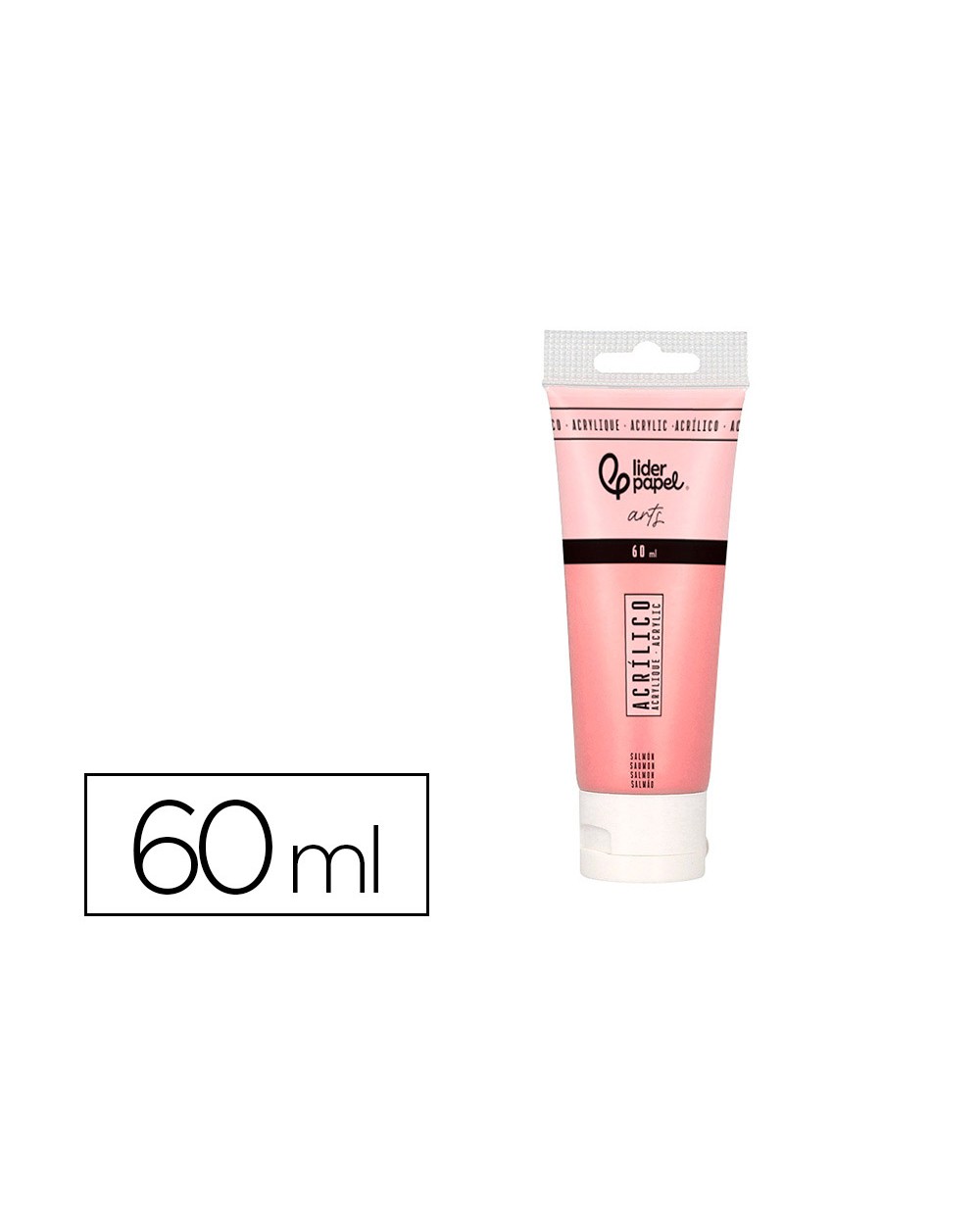 Pintura acrilica liderpapel tubo de plastico de 60 ml color salmon