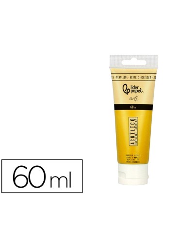 Pintura acrilica liderpapel tubo de plastico de 60 ml color amarillo napoles