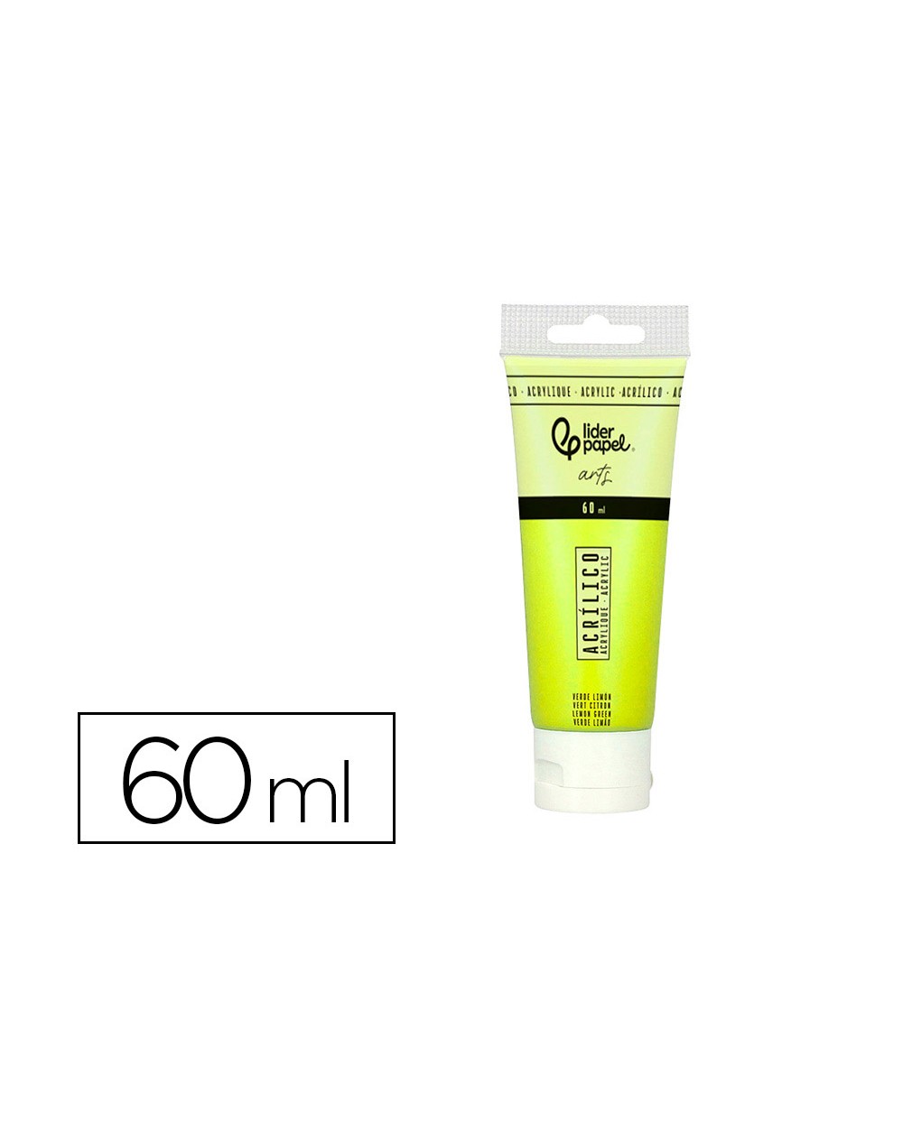 Pintura acrilica liderpapel tubo de plastico de 60 ml color verde limon