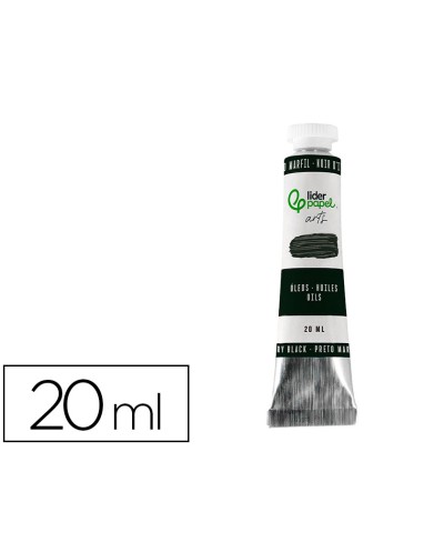 Pintura al oleo liderpapel tubo de aluminio de 20 ml color negro marfil