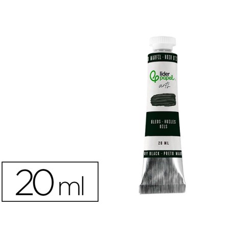 Pintura al oleo liderpapel tubo de aluminio de 20 ml color negro marfil