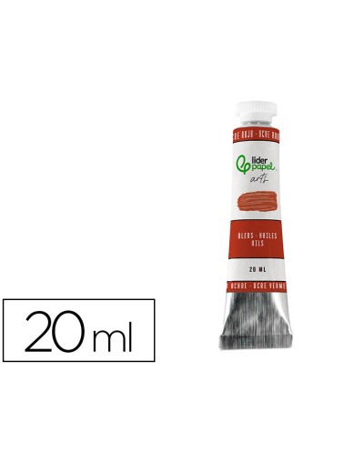 Pintura al oleo liderpapel tubo de aluminio de 20 ml color ocre rojo