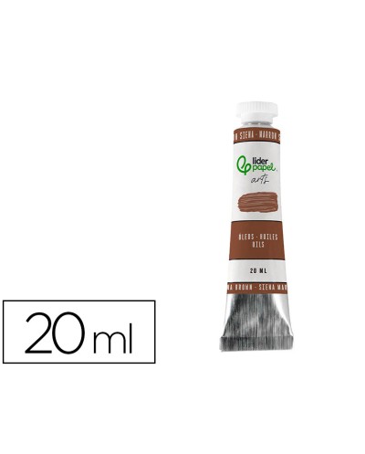 Pintura al oleo liderpapel tubo de aluminio de 20 ml color marron siena
