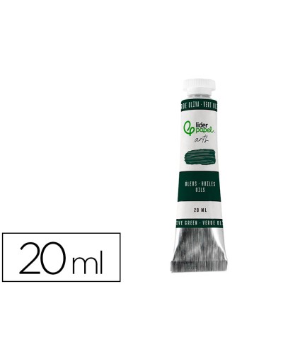 Pintura al oleo liderpapel tubo de aluminio de 20 ml color verde oliva