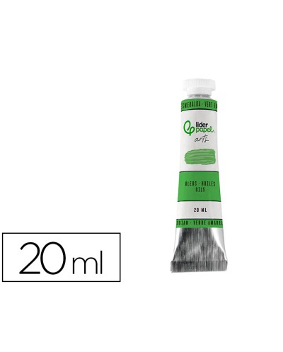 Pintura al oleo liderpapel tubo de aluminio de 20 ml color verde esmeralda