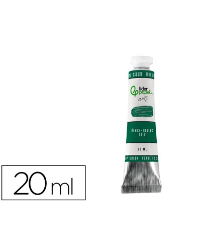 Pintura al oleo liderpapel tubo de aluminio de 20 ml color verde oscuro
