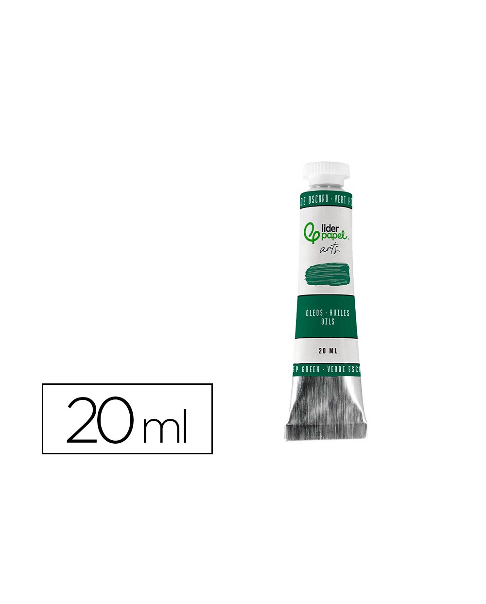 Pintura al oleo liderpapel tubo de aluminio de 20 ml color verde oscuro