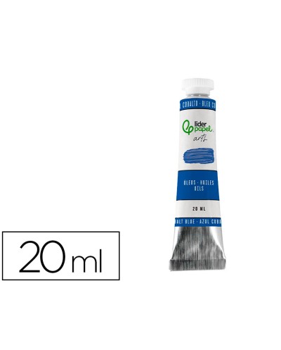 Pintura al oleo liderpapel tubo de aluminio de 20 ml color azul cobalto