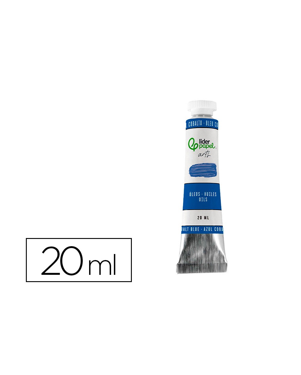 Pintura al oleo liderpapel tubo de aluminio de 20 ml color azul cobalto