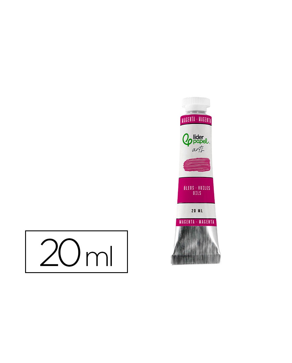 Pintura al oleo liderpapel tubo de aluminio de 20 ml color magenta