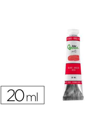 Pintura al oleo liderpapel tubo de aluminio de 20 ml color rojo pirrol