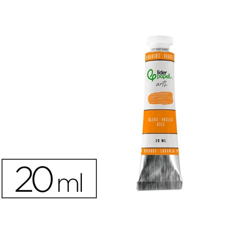 Pintura al oleo liderpapel tubo de aluminio de 20 ml color naranja permanente