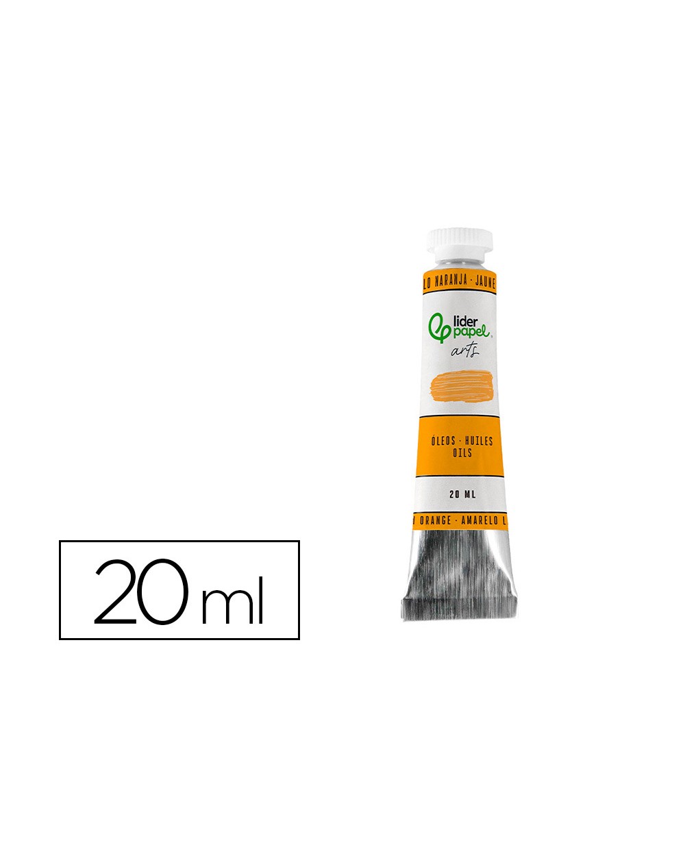 Pintura al oleo liderpapel tubo de aluminio de 20 ml color amarillo naranja