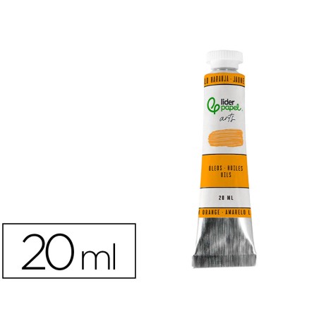 Pintura al oleo liderpapel tubo de aluminio de 20 ml color amarillo naranja