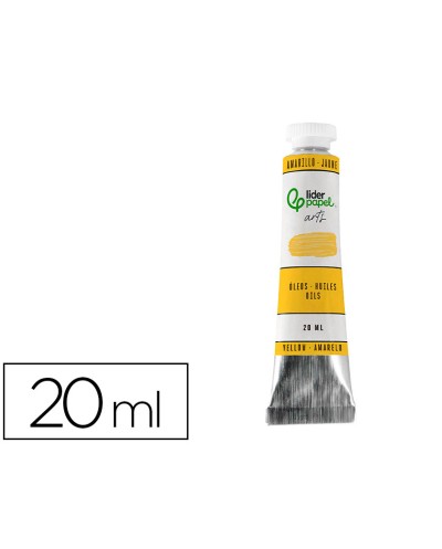 Pintura al oleo liderpapel tubo de aluminio de 20 ml color amarillo