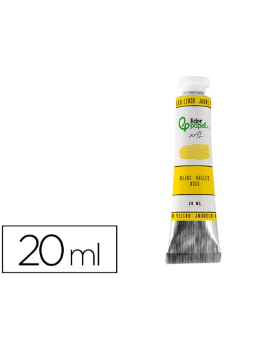 Pintura al oleo liderpapel tubo de aluminio de 20 ml color amarillo limon