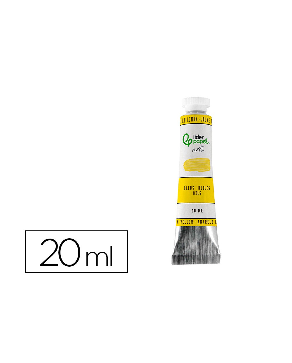 Pintura al oleo liderpapel tubo de aluminio de 20 ml color amarillo limon