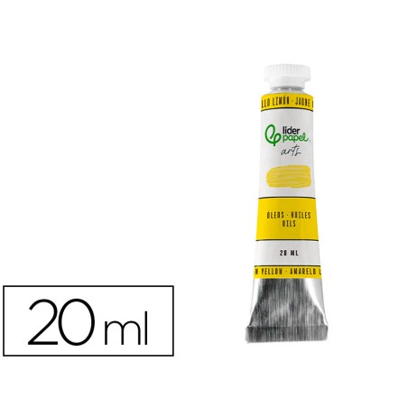 Pintura al oleo liderpapel tubo de aluminio de 20 ml color amarillo limon