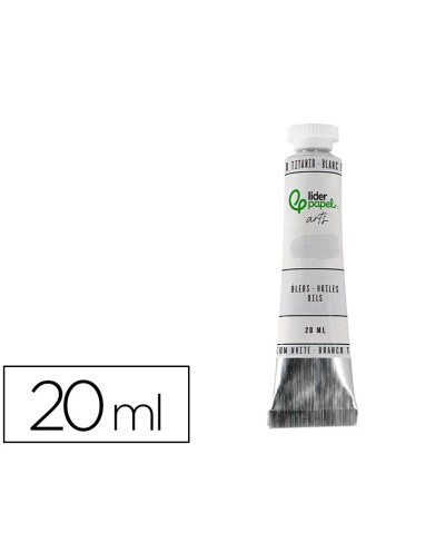 Pintura al oleo liderpapel tubo de aluminio de 20 ml color blanco titanio
