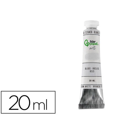Pintura al oleo liderpapel tubo de aluminio de 20 ml color blanco titanio