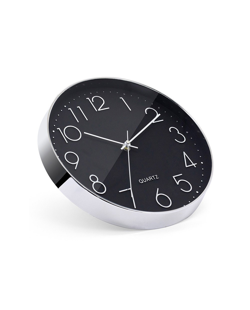 Reloj q connect de pared analogico plateado silencioso 305x305x40mm
