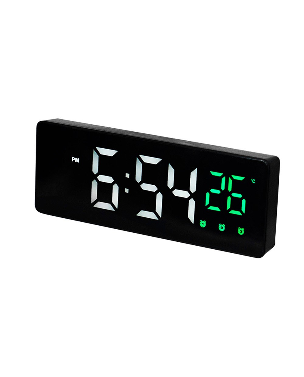 Reloj q connect sobremesa digital con temperatura 3 alarmas control de voz 160x60x25mm