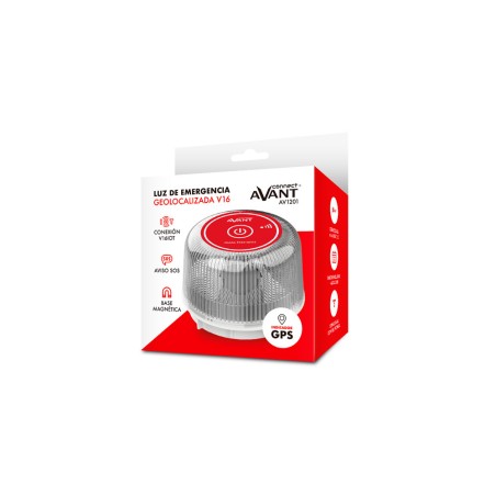 Luz de emergencia avant v16 baliza geolocalizada homologada dgt con base imantada