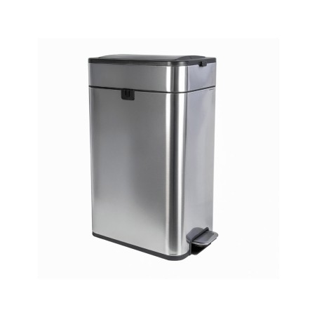 Papelera metalica maul wing acero inoxidable con tapa mariposa 40 litros