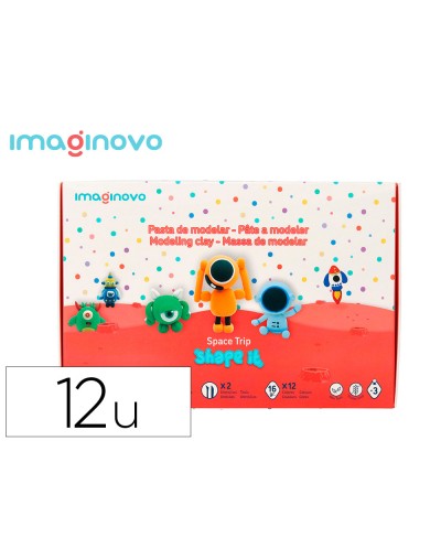 Pasta para modelar imaginovo de secado al aire set de 12 colores shape it space trip herramientas e instrucciones