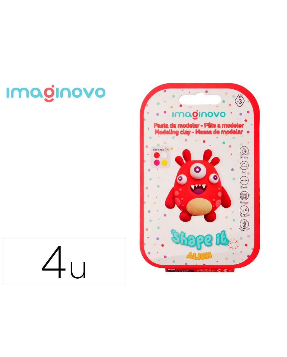 Pasta para modelar imaginovo de secado al aire set de colores surtidos con instrucciones alien