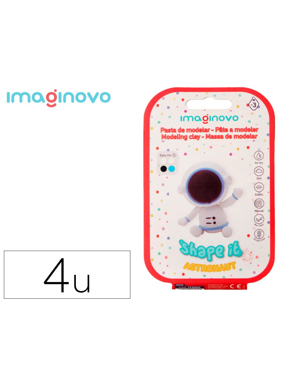 Pasta para modelar imaginovo de secado al aire set de colores surtidos con instrucciones astronauta