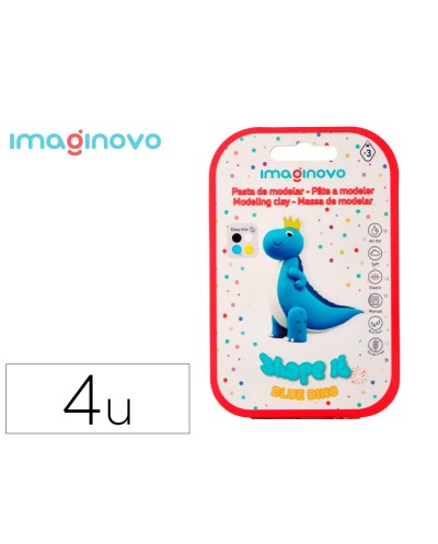 Pasta para modelar imaginovo de secado al aire set de colores surtidos con instrucciones dinosaurio azul